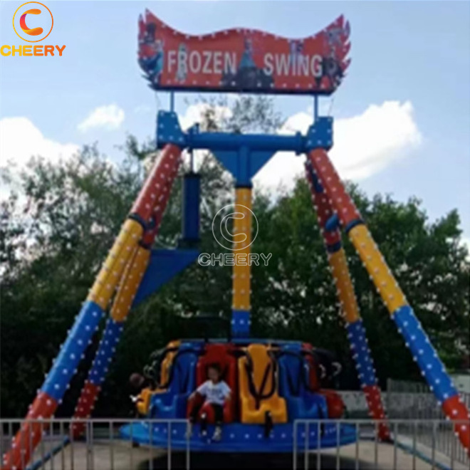 12 Seats Carnival Rides Attractions Kids Amusement Equipment Hammer Small Swing Pendulum Frisbee Ride For Sale