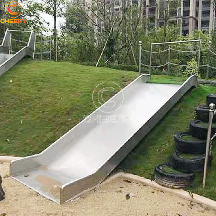 Customized sliding playground large spiral tube metal slide kids indoor outdoor climbing stainless steel slide