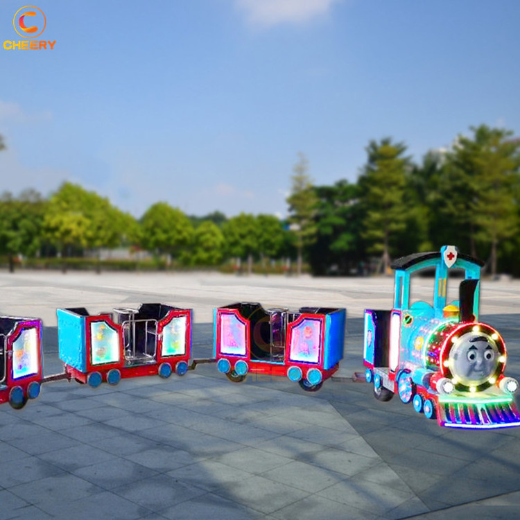 Hot amusement park rides mall train kiddie amusement games battery mini trackless train ride