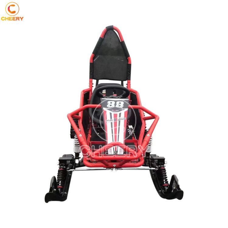 Winter ice snow sports adults children games quad bike 500W snow go kart single seat snowmobile buggy track go kart