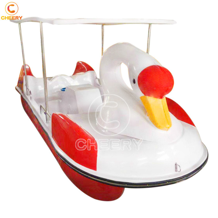 Water amusement park equipment swan pedal boat white goose water electrical foot pedal boats fiberglass swan boat