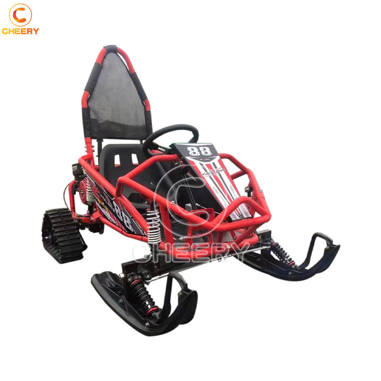 Winter ice snow sports adults children games quad bike 500W snow go kart single seat snowmobile buggy track go kart