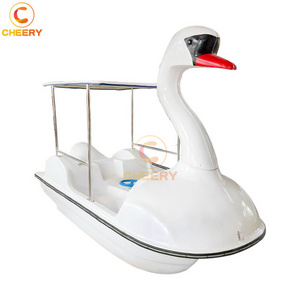 Water amusement park equipment swan pedal boat white goose water electrical foot pedal boats fiberglass swan boat