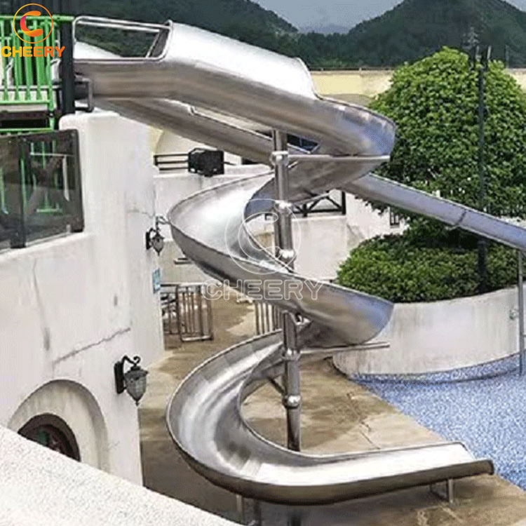 Customized sliding playground large spiral tube metal slide kids indoor outdoor climbing stainless steel slide