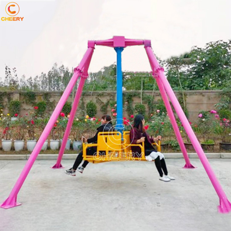 Small amusement rides unpowered games manpower simple mini pendulum swing ride without power