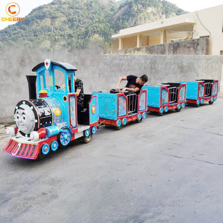 Hot amusement park rides mall train kiddie amusement games battery mini trackless train ride