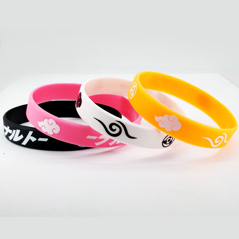 Wholesale Anime cartoon style wristband eco-friendly custom text letter logo rubber bracelet fashion silicone wristband