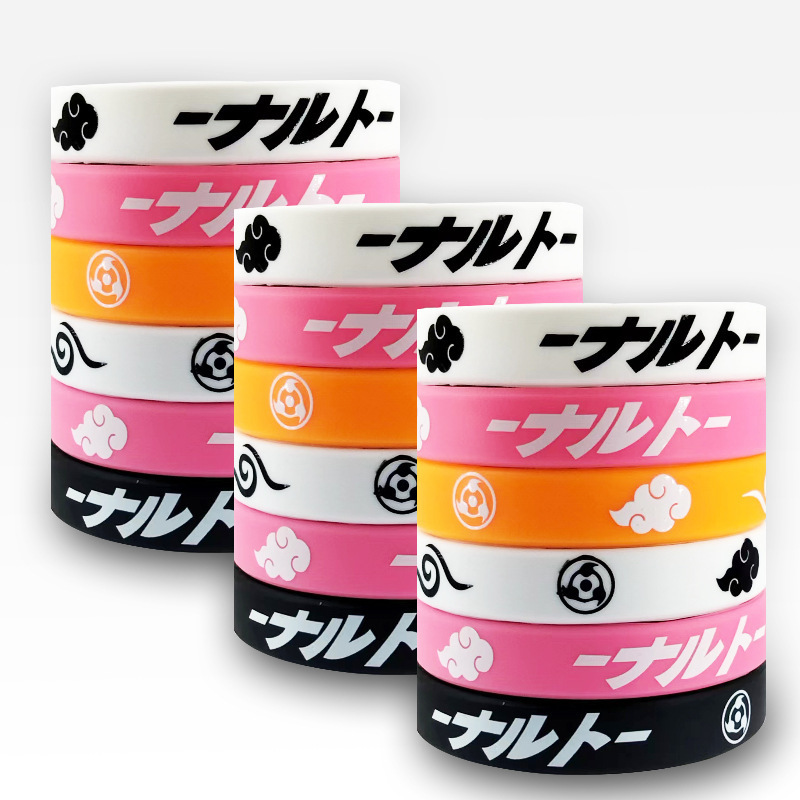 Wholesale Anime cartoon style wristband eco-friendly custom text letter logo rubber bracelet fashion silicone wristband