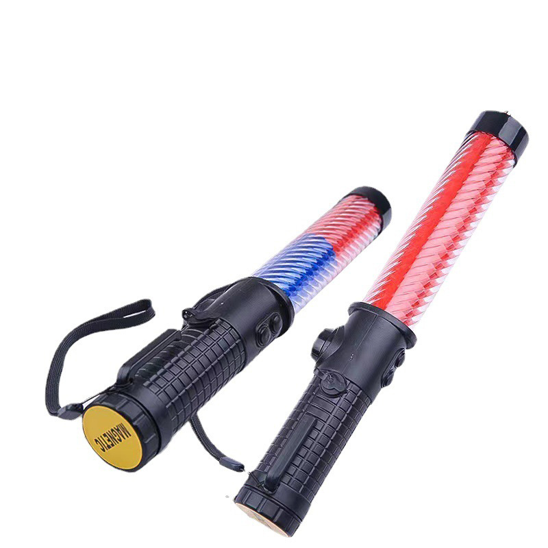 Safety security control led traffic warning battery red traffic light hand baton safety wand stick