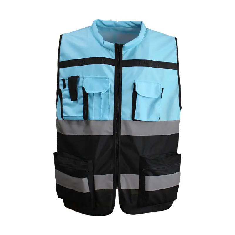 Custom Logo 120gsm Polyester Summer Green Reflector Wear Vest Reflect Safety Class 3 High Visibility vest