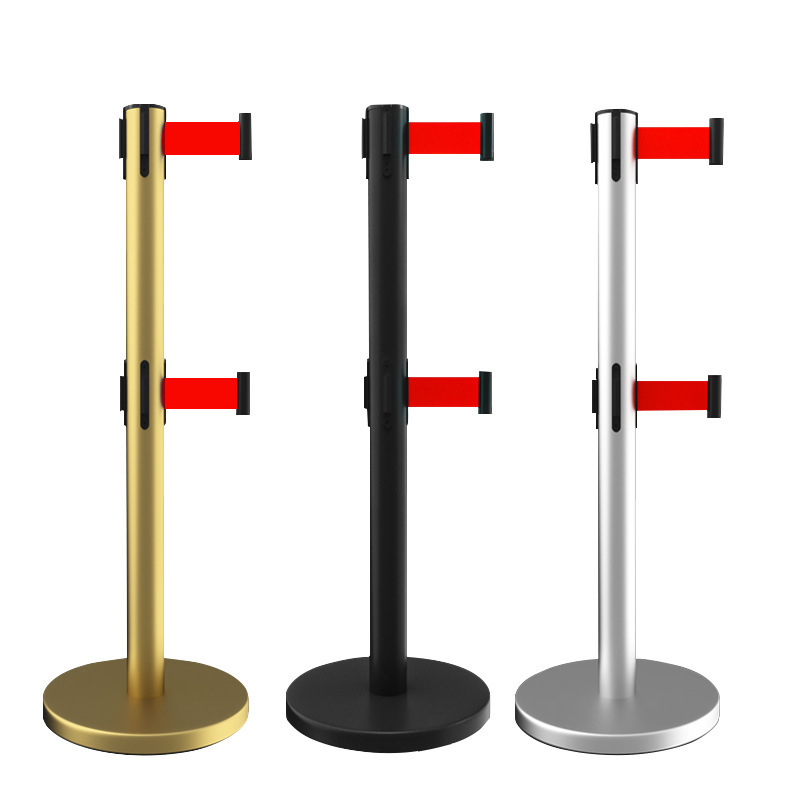 Stainless Steel Plastic Portable Retractable Queue Crowd Control Post Stanchion Q Manager Rope Barrier Pole Barrier Queue Stand