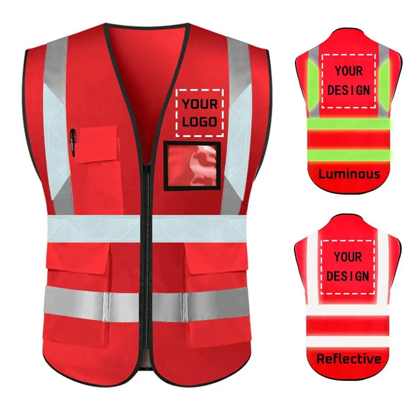 Quality manufacturer wholesale orange green black Hi Vis Reflector Jacket Reflective Safety Vest With Custom Logo