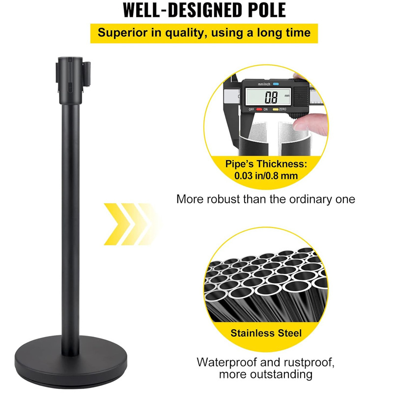 wholesale outdoor public guidance systems black retractable barrier vip stanchion queue stands