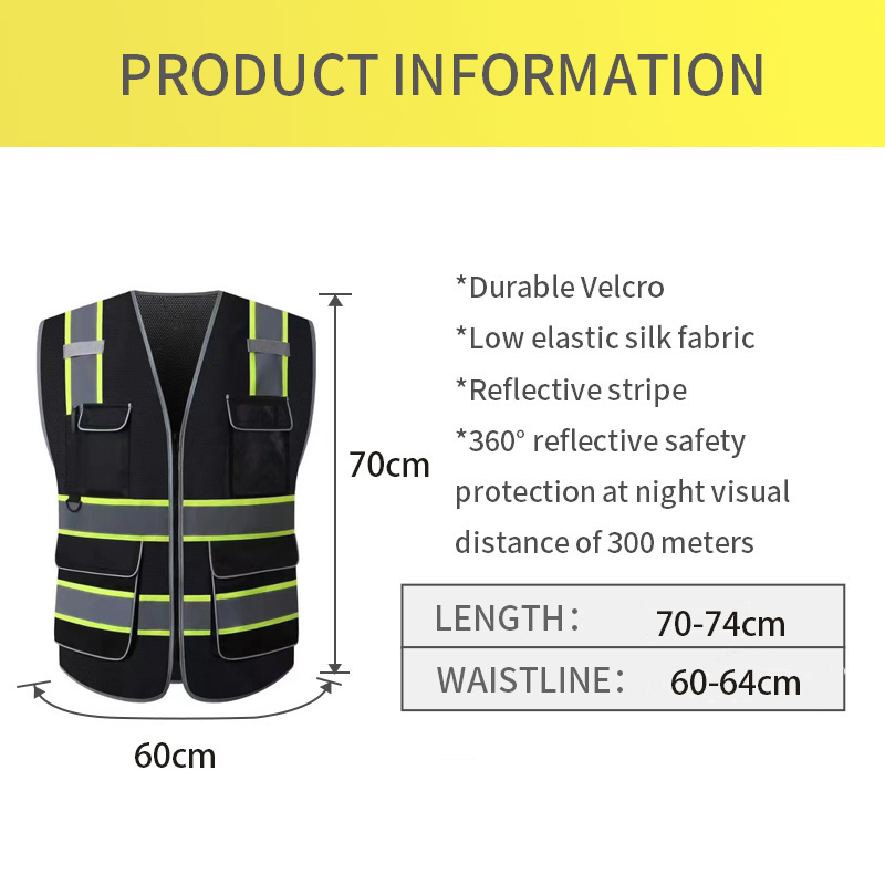 Factory American Style High Quality Hi Vis Reflector Jacket Reflective Safety Vest With Custom Logo Reflective Vest With Pocket