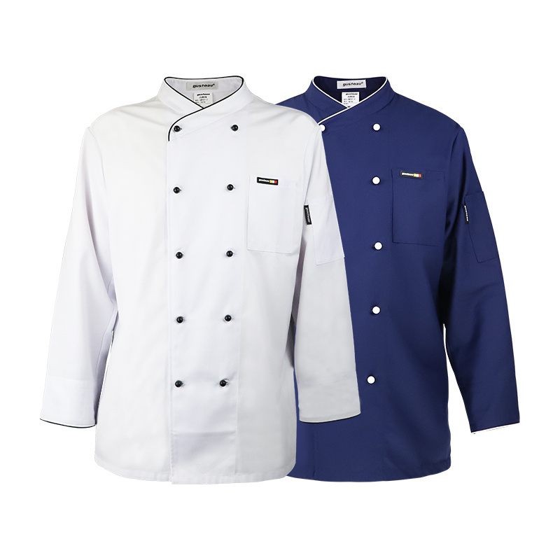 Hotel Chef Jacket Uniform Italian Chef Uniform High Quality Custom Color Unisex Tops White OEM Cook Uniform Kitchen