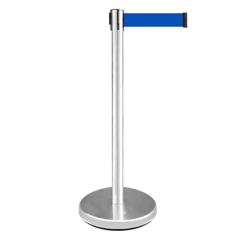 Retractable Stainless Steel Queue Stanchion Pole Concert Crowd Control Barrier Queue Stand for Sale