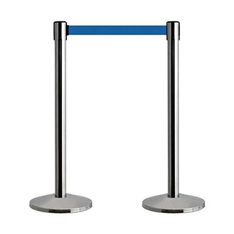 car park belt barrier system stainless steel post stud road safety crowd control