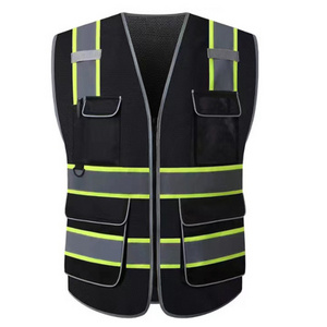 Factory American Style High Quality Hi Vis Reflector Jacket Reflective Safety Vest With Custom Logo Reflective Vest With Pocket