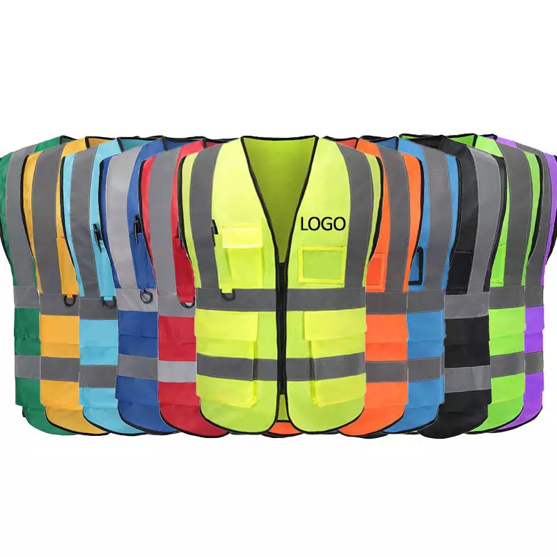 fluorescent tape reflective vest for safety jacket en20471 reflective vest navy