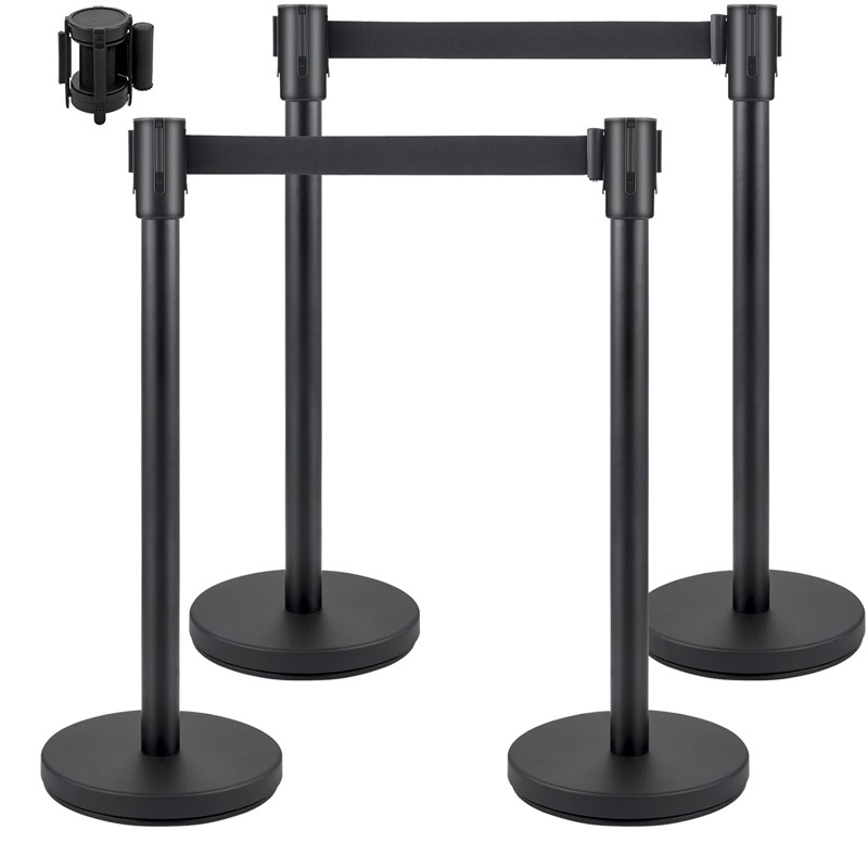 wholesale outdoor public guidance systems black retractable barrier vip stanchion queue stands