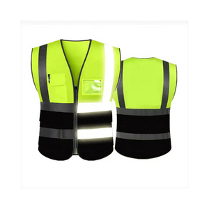 Quality manufacturer wholesale orange green black Hi Vis Reflector Jacket Reflective Safety Vest With Custom Logo