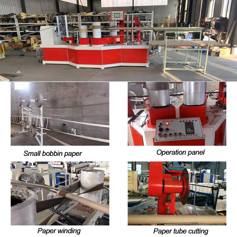 Automatic parallel paper tube making machine toilet paper core curling machine spiral cardboard tube cutting machinery