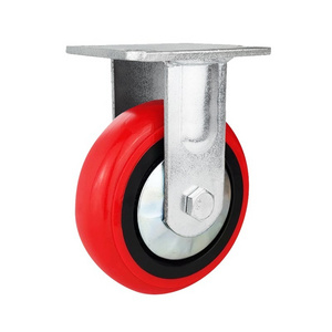 4 "5" 6 "8" heavy duty polyurethane caster universal brake wear-resistant silent Korean plastic core caster