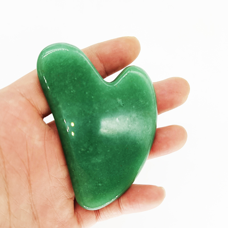 White jade gua sha heart shaped gua sha jade stone scraping  massage tool guasha