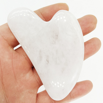 White jade gua sha heart shaped gua sha jade stone scraping  massage tool guasha