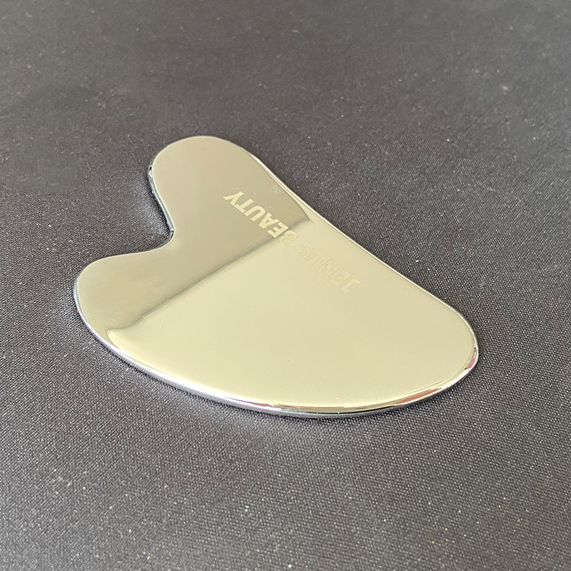 OEM 304 stainless steel guasha steel heart shaped metal gua sha facial massage tool stainless steel gua sha