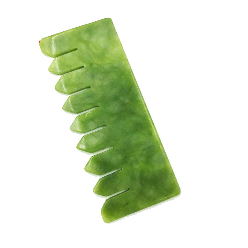 Xiu yan jade green comb rose quartz comb jade stone scraping massage tool gua sha board