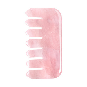 Xiu yan jade green comb rose quartz comb jade stone scraping massage tool gua sha board