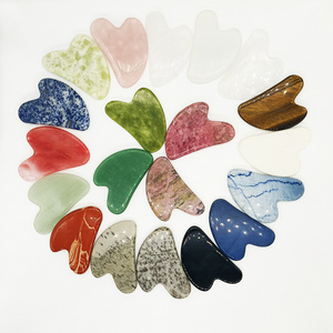 Blue Aventurine gua sha heart shaped gua sha jade stone scraping massage tool guasha pink crystal gausha rose quartz