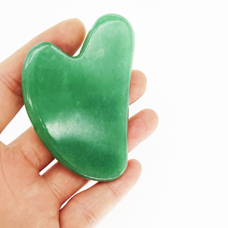 Blue Aventurine gua sha heart shaped gua sha jade stone scraping massage tool guasha pink crystal gausha rose quartz