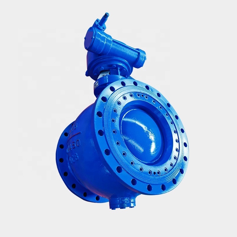 Turbine-driven flange-connected metal-to-metal hard seal high-temperature wear-resistant eccentric semi-ball valves