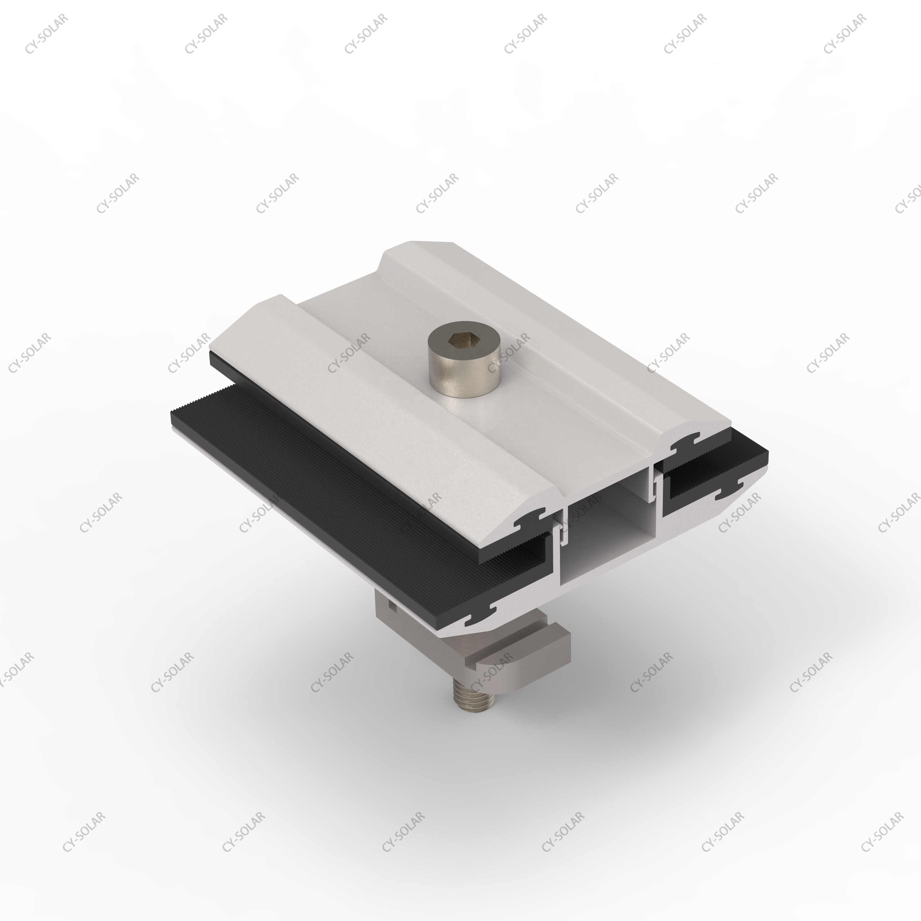 Frameless Solar Panel Clamp for Aluminum Solar Mounting System CY Solar Frame for Pm Solar Module CN;ZHE Carton Silver CE