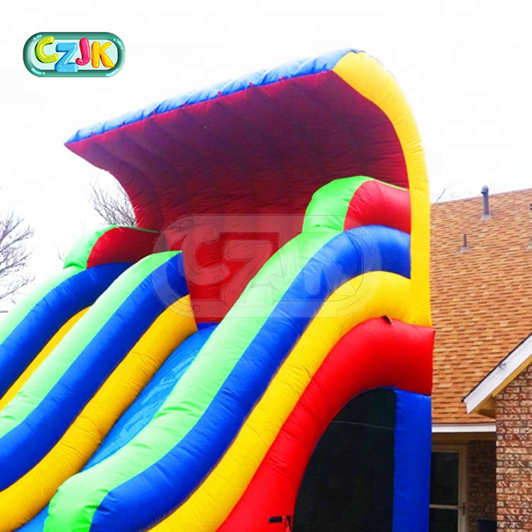 Cheap waterslide commercial inflatable rainbow water slide with pool