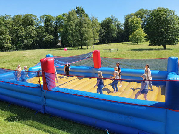 equipment rental inflatable aqua beach volleyball field court