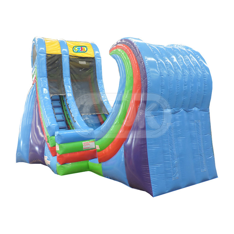 Cheap waterslide commercial inflatable ramp rampage water slide with pool