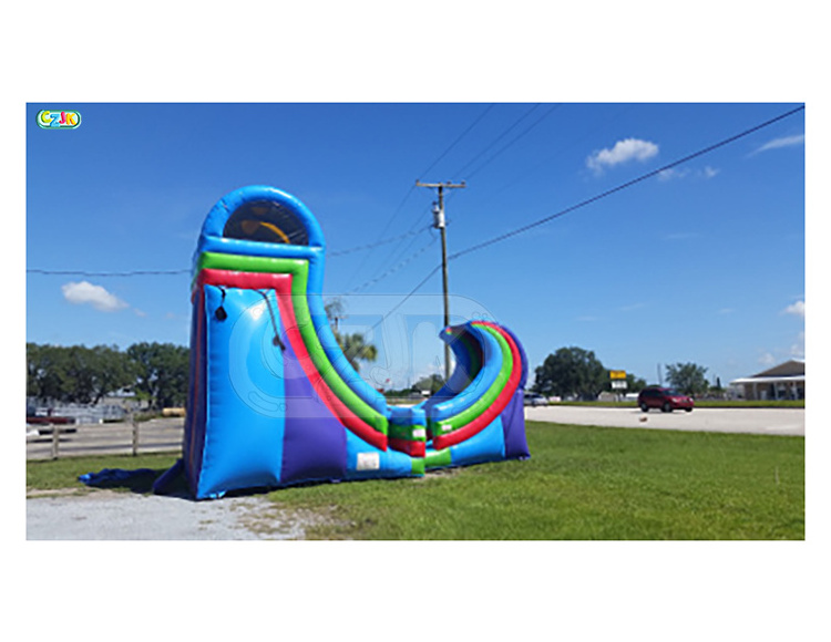 Cheap waterslide commercial inflatable ramp rampage water slide with pool