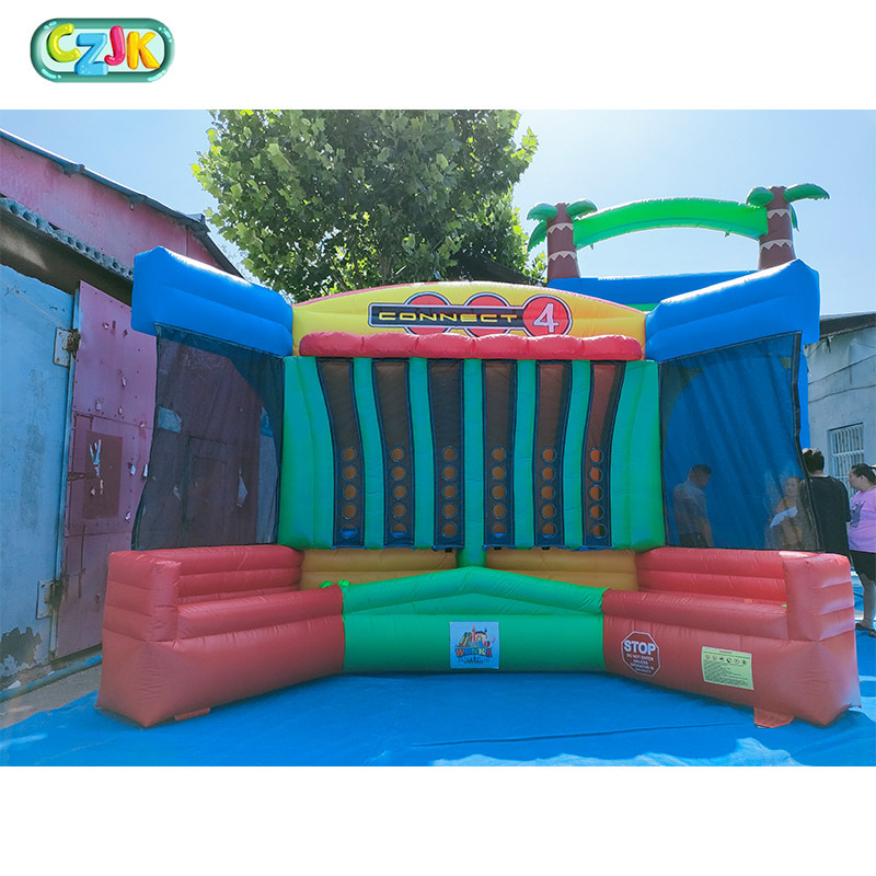 Commercial Inflatable Challenge Games Connect Inflatable Basketball 4 In 1 Sports Games For The Party