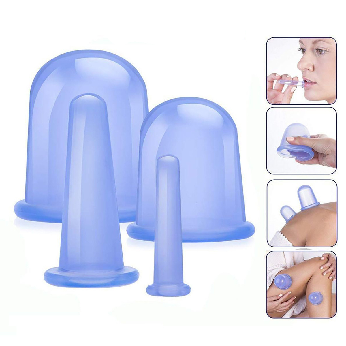 Chinese Vacuum Silicone Facial cupping Set Silicon Facial Cupping Hijama Cups Face Cupping Therapy Massager Sets