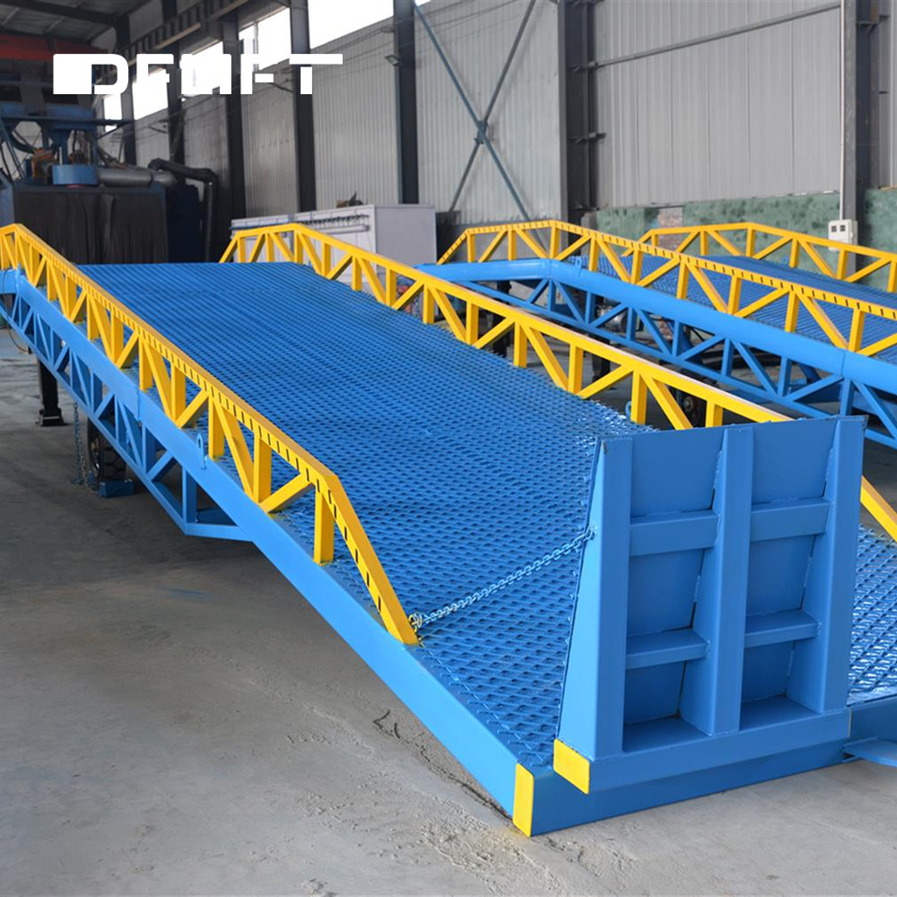 DFLIFT 6ton-15ton movable dock leveler hydraulic container mobile loading unloading yard ramp for truck