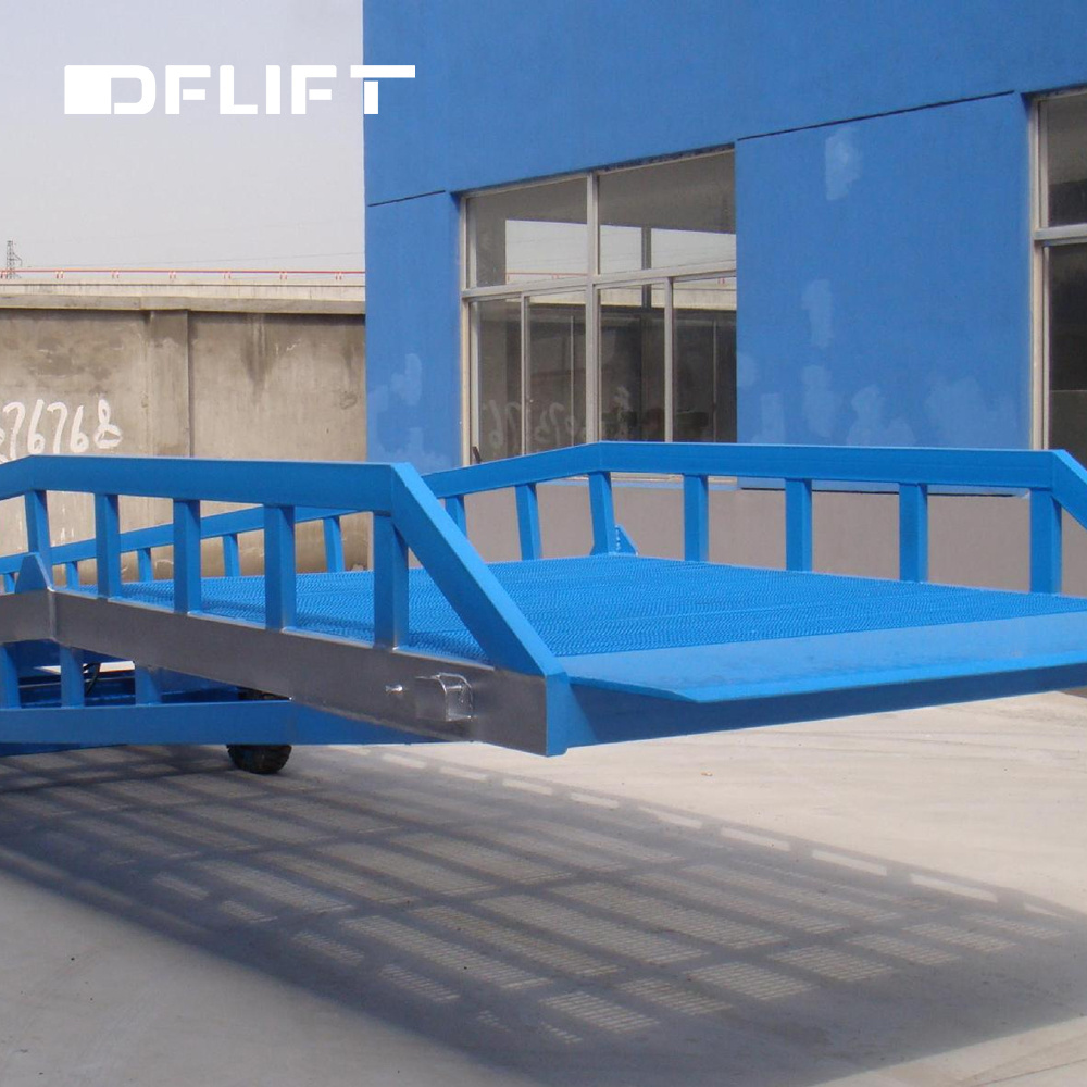 DFLIFT 6ton-15ton movable dock leveler hydraulic container mobile loading unloading yard ramp for truck