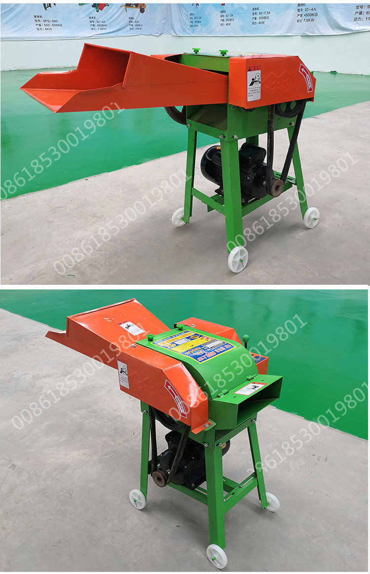 Tractor pto driven cattle sheep feed straw chopper grinder chaff feed cutter machine 400kg/h