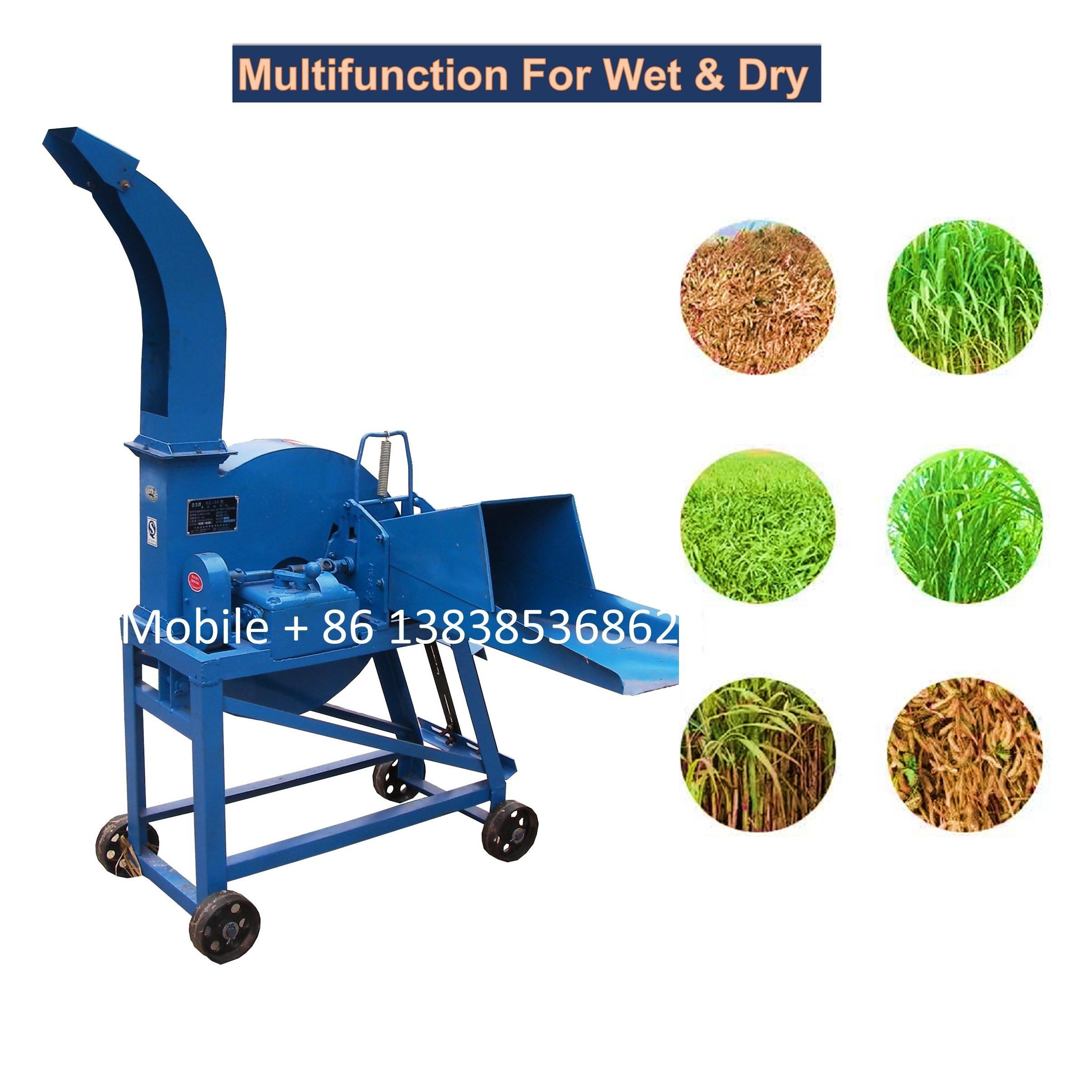 1tph Cattle feed making machine factory feed processing animal hay crop straw cutter silage grass chopper cutting machine