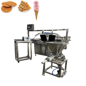 Commercial Small Stroopwafel Production Line Crispy Egg Roll Icecream Cone Maker Waffle Cone Making Machine