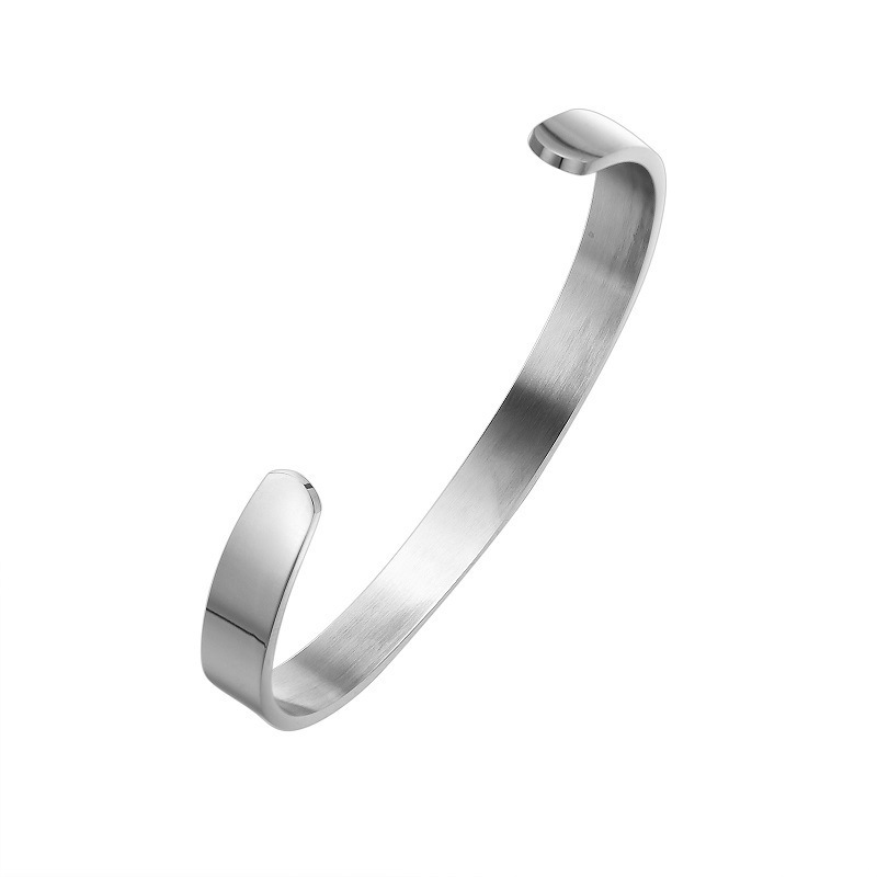 Hottest selling 4-8mm width customized simple plain cuff bangle 316L stainless steel metal bracelet blanks