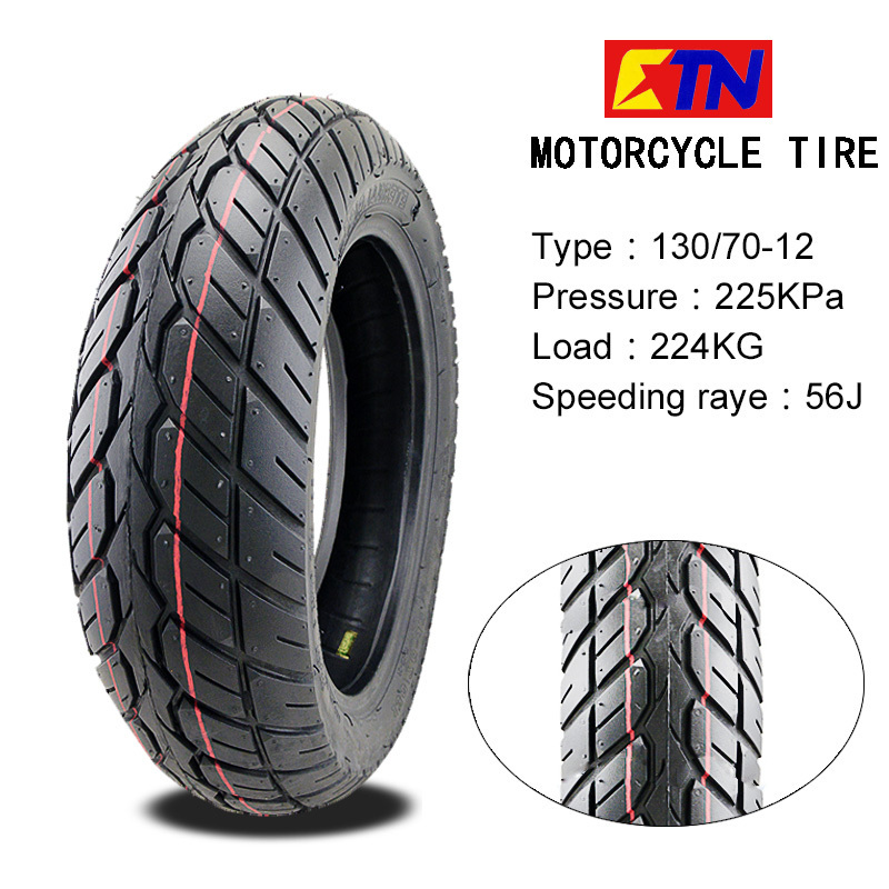 Wholesale Motorcycle Vacuum Tire 130 70 12 / 130/70 x 12  , Tubeless Tyre 130/70-12