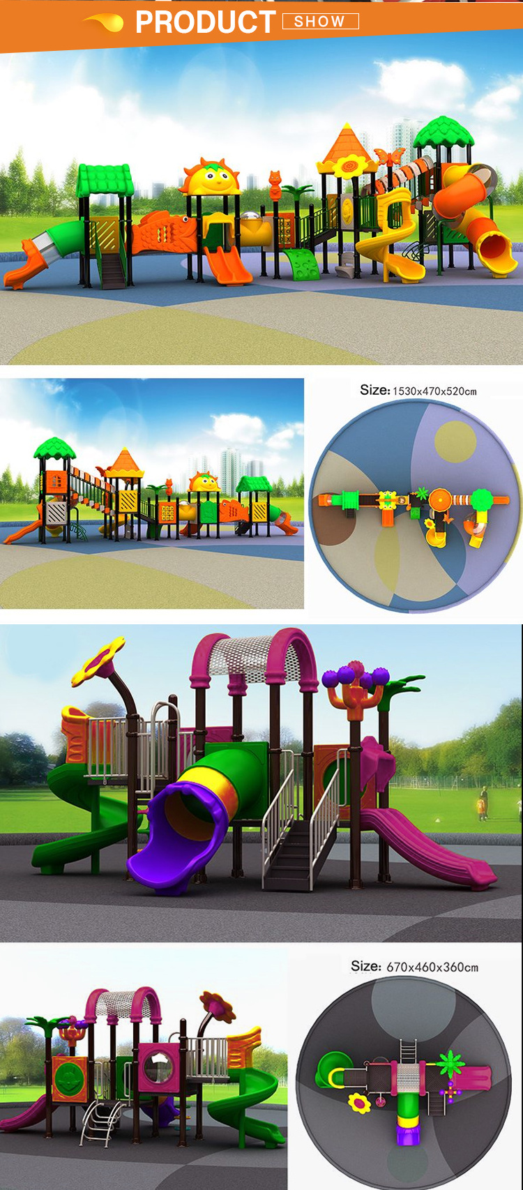 Children's Outdoor Playground Equipment Baby Slide and Swing Amusement Park Rides for Kids and Theme Park Swing